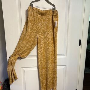 C ESTABLISHED 1946 Mustard Patterned Wide Leg Pants